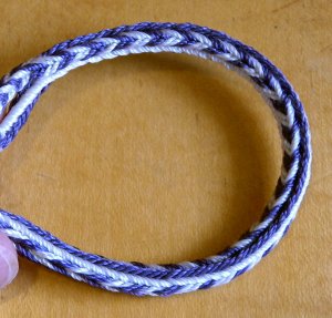 16-loop Sudarium braid variation in 2 colors 16-loop variation in 2 colors, bonded nylon beading cord