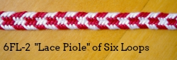 6-loop flat braid, Lace Piole variation (6FL-2)