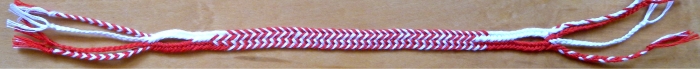 Flat 7-loop bicolor pattern Alternating Stripes, loopbraider.com