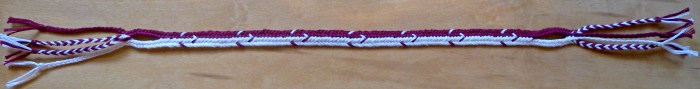 7-loop linked flat braid with combo-pattern of All-Dark-Up & All-but-1-Dark-up, loopbraider.com